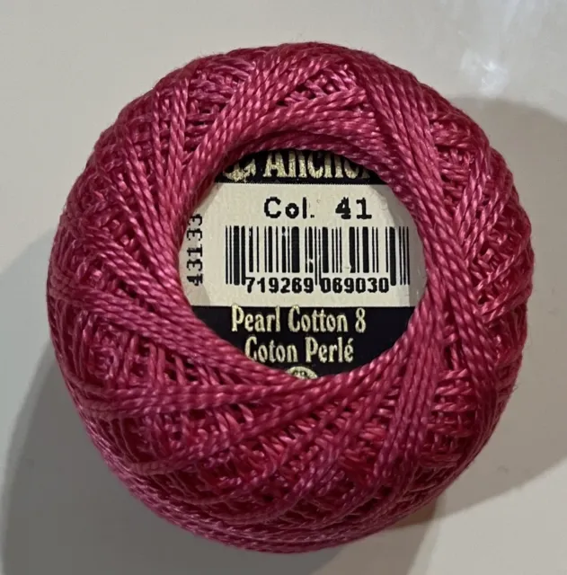 Anchor Pearl Cotton 8 Col 41 Crochet Lacing Tatting Embroidery Thread 10g