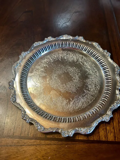 Vtg Webster Wilcox International Silver Plate 73073 Reticulated Tray