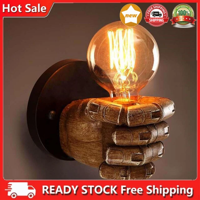 Lampada da parete, retrò industria pugno sinistro & destro design lampadine lampade da parete pugno