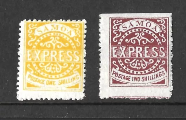 Samoa 1877-1882 express postage 2 x reprints