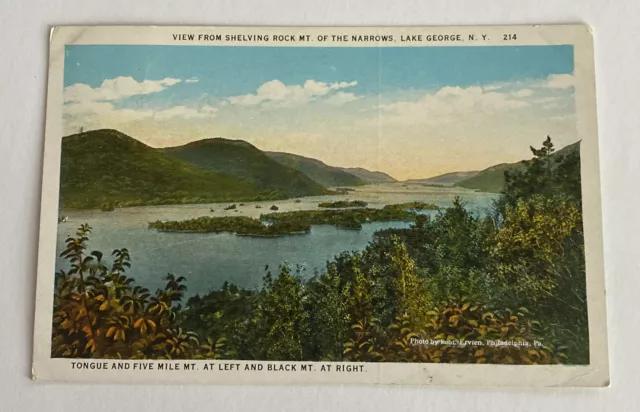 Vintage Postcard ~ Tongue, Five Mile, Black Mts ~ Lake George New York NY