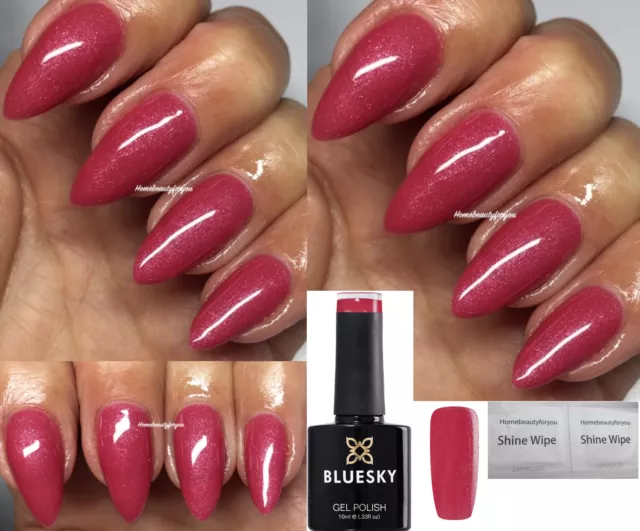 Bluesky Gel Nail Polish Pink Strawberry Shimmer Uv Led Soak Off Cs49