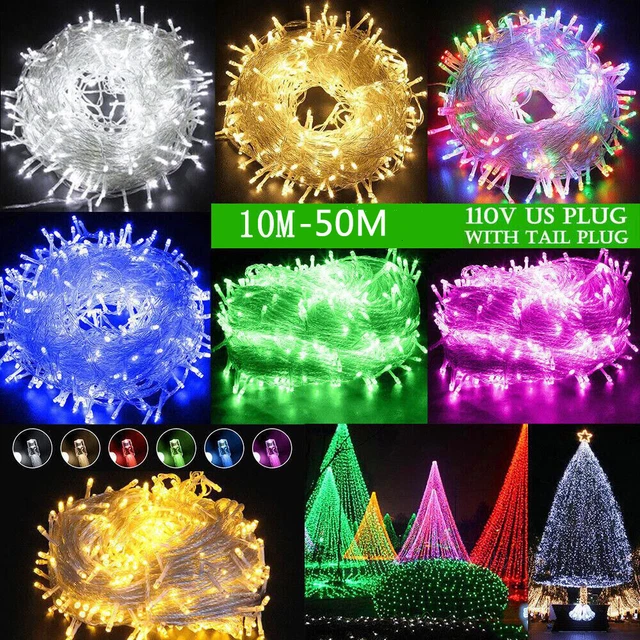 200 500 LED Fairy String Lights Christmas Tree Wedding Xmas Party Decor Outdoor