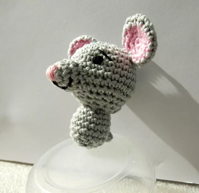 NEU Häkel Maus Schlüsselanhänger Amigurumi gehäkelt Handarbeit Taschenbaumler