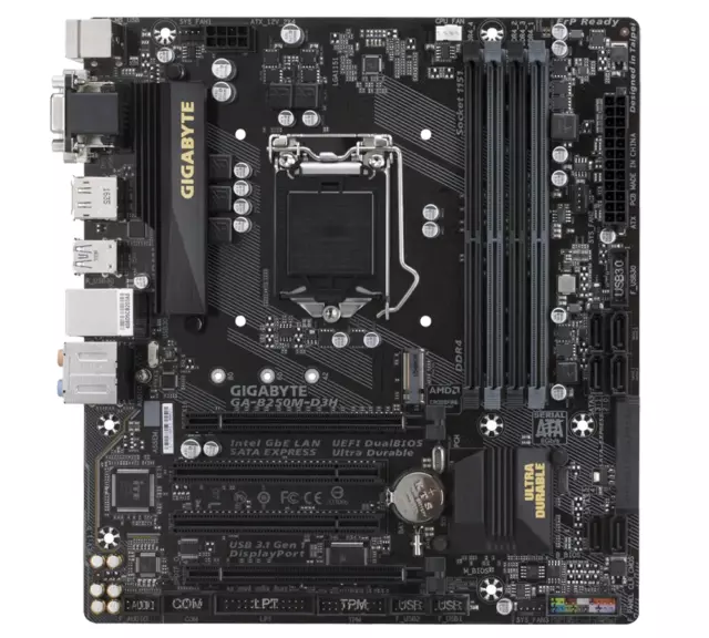 Gigabyte B250M-D3H Motherboard Micro ATX LGA For 6/7th gen i5 6500 7500 i7 6700