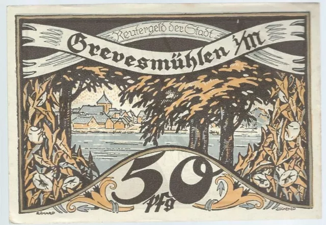 Notgeld - Grevesmühlen - Reutergeld - Stadt Grevesmühlen - 50 Pfennig - 1922