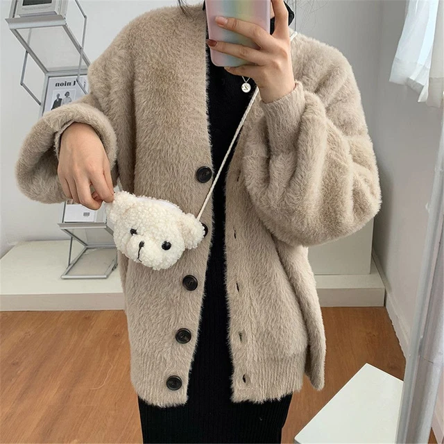 Mignon Sac de messager Sac en peluche Sac à bandoulière Ours de dessin animé