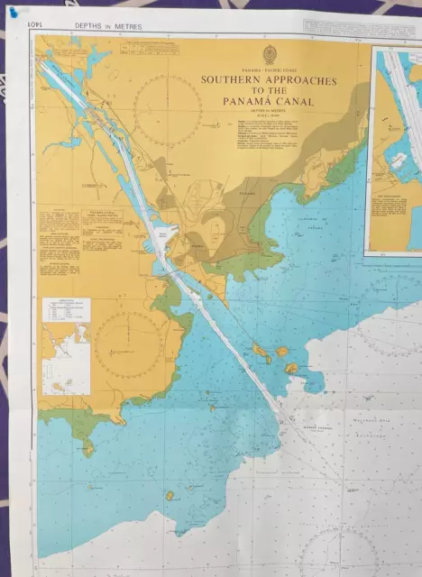 Admiralty 1401 PACIFIC COAST SOUTHERN APPROACHES TO THE PANAMA CANAL Map Chart 2