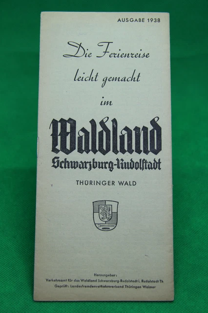 Werbe-Prospekt Schwarzburg-Rudolstadt 1938 Werbung Thüringer Wald Unterkünfte