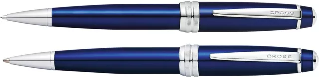 Cross Bailey Blue Lacquer Ball Pen and Pencil Set