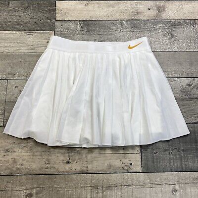 Nike COURT VICTORY 2IN1 Scarpe Da Tennis Skort Gonna Bianco Oro Medium AQ7234-100