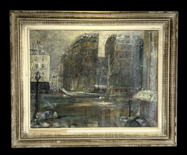 Tableau / Huile Sur Toile / Peinture De " Mortgat "( Neuilly Sur Seine En Hiver)
