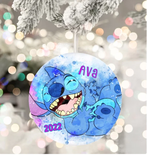 Disney Stitch 2022 Personalized Ceramic Ornament Christmas Gift Decoration Xmas