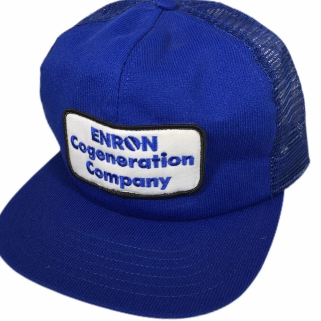 NOS New Vtg 80 90’s ENRON Cogeneration Blue Mesh TRUCKER SnapBack Baseball Cap NOS New Vtg 80 90’s ENRON Cogeneration Blue Mesh TRUCKER SnapBack Baseball Cap