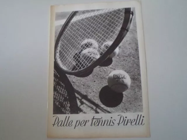 advertising Pubblicità 1938 PALLE DA TENNIS PIRELLI