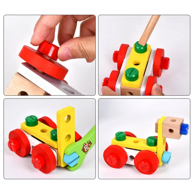Wooden Toolbox Toys DIY Fine Workmanship Toolbox Puzzle Toy Educational Cons FST
