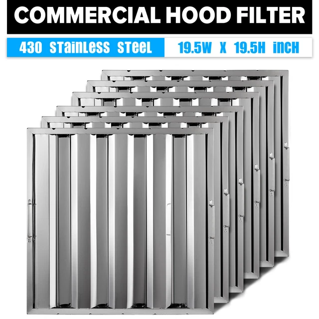 6 PACK 20&X20& Commercial Stainless Steel Exhaust Hood Vent Grease