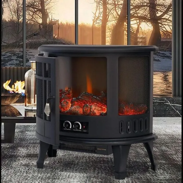 INMOZATA ElectricFire Stove Heater Realistic,LED,Log Flame Effect, RRP £155,A299
