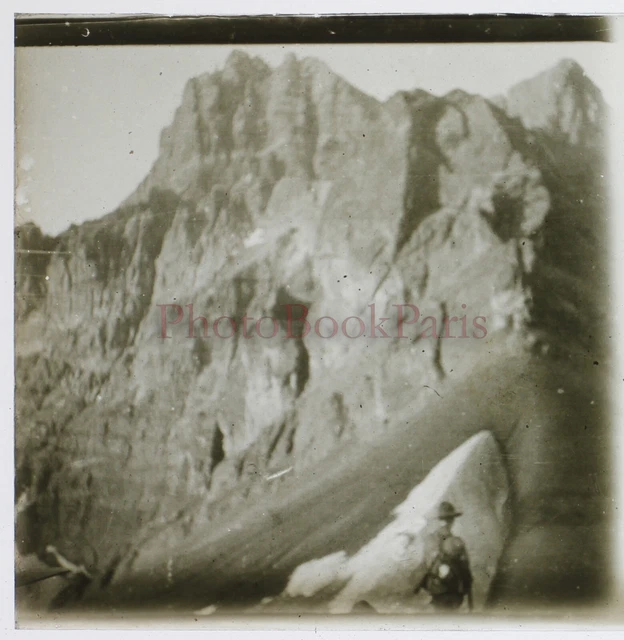 FRANCE Croix du Bonhomme Bourg-Saint-Maurice 1928 Photo Stereo Plaque de verre 
