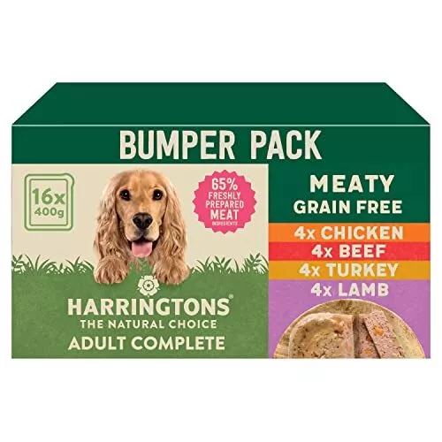 Harringtons Grain Free Hypoallergenic Wet Dog Food Meaty Pack 16x400g - Chicken,