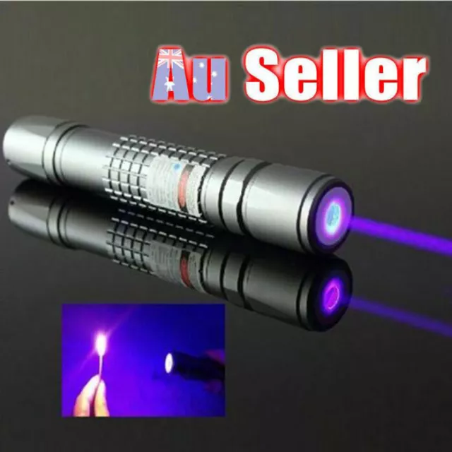 High Power Blue Purple Laser Pointer Burning Light Beam Pen Battery Charger 1mW