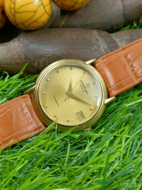 Auténtico RAYMOND WEIL Geneve Automático Suizo HOMBRES Dorado 2811 Vintage Reloj