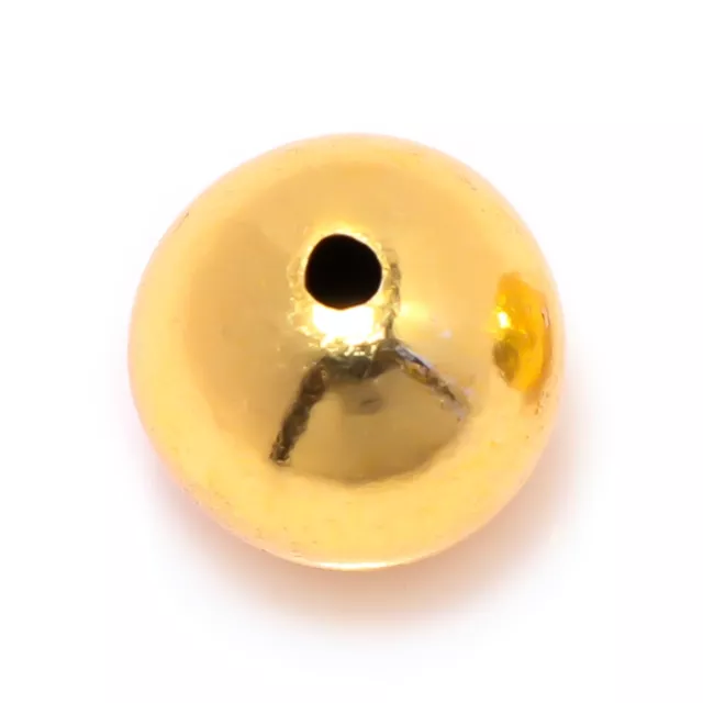 22 Piezas 8mm Espaciador De sin Costuras Bola Cuenta 18k Oro Chapado Hacer Joyas