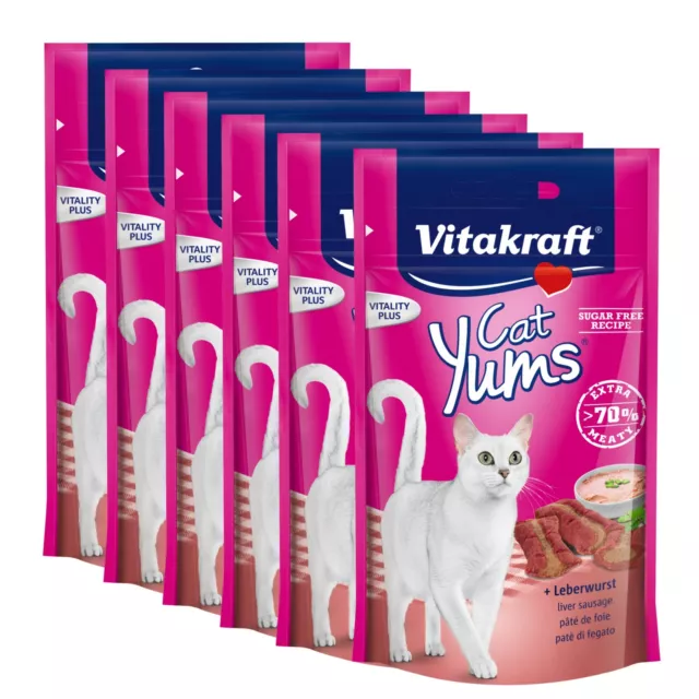 VITAKRAFT Snacks para Gatos Cat Yums Plus Salchicha de Hígado - 9 X 40g -