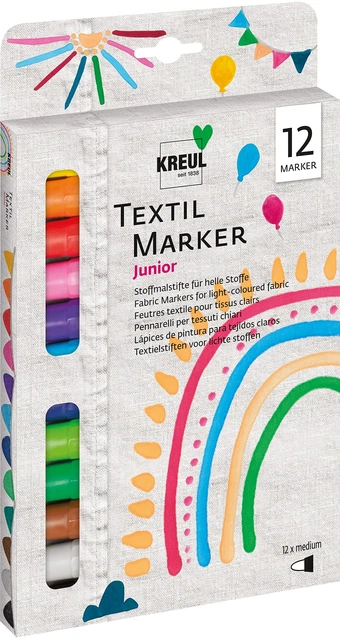 Lápices de tela Kreul 90720 marcador textil grosor de trazo 2-4 mm lavado MUY BUENO