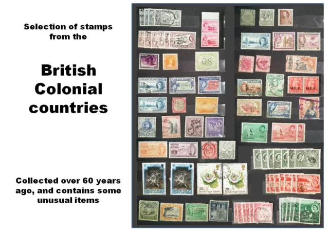 Selection of British Colonial stamps collected over 60 years ago