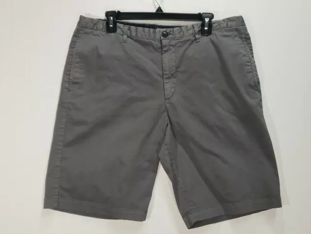 Theory Shorts Men's Size 36 Flat Front Chino Brucer Greely 10" Inseam GRAY