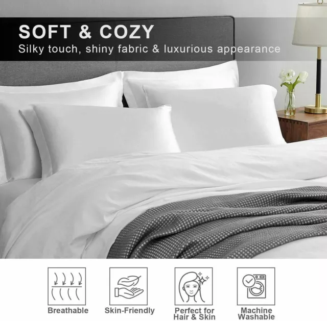 Soft Silk Pillowcase Satin Pillow Cases Cushion Covers Home Decor Bed Bedding 3