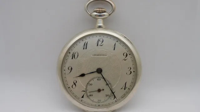 Orologio da tasca argento Funzionante GRAZIOSA silver pocket watch Working C788 3