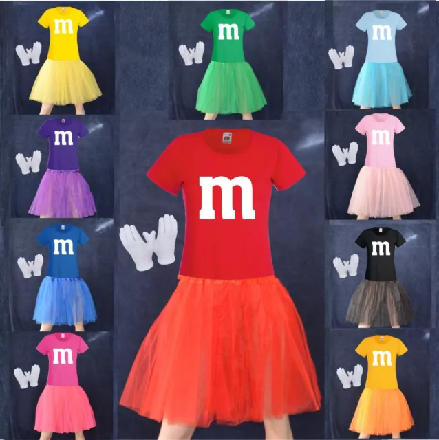 M&M Kostüm Gruppenkostüm MM Tütü Tutu Fan T-Shirt Damen Kostüm Karneval