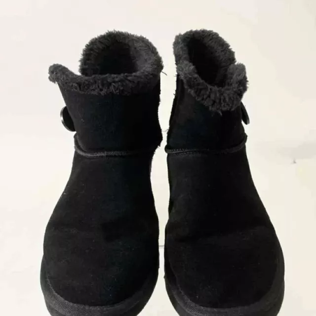 UGG WOMEN'S BLACK Cold Weather / Snow Bailey Button Short Ankle Boots ...