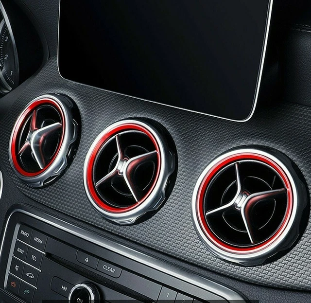 7 Lüftungsringe Zierringe Blenden Ringe Rot Passend Für Mercedes C W205 GLC X253