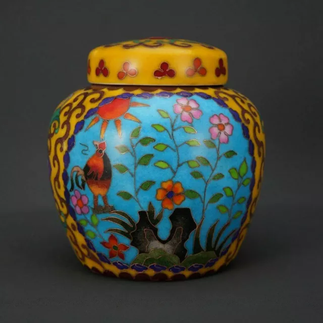 Chinese Cloisonne Porcelain Hand Painted Exquisite Flowers and birds Pots