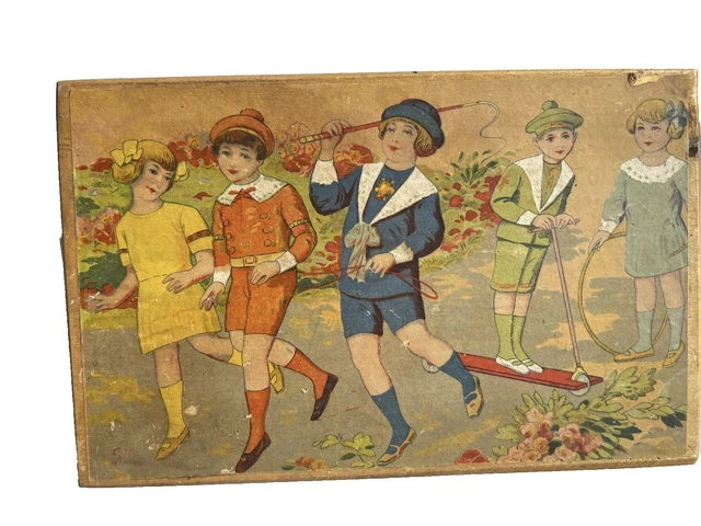 Jeu De Cubes Anciens Allemagne C.1870 - Jouet XIXe En Bois - Très Rare