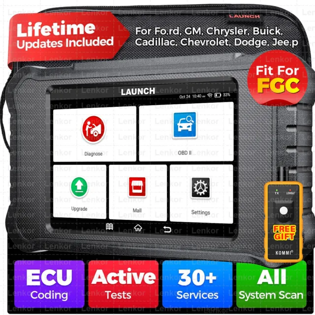 LAUNCH X431 Creader Elite 2.0 FGC OBD2 Scanner Active Test for Ford GM Chrysler