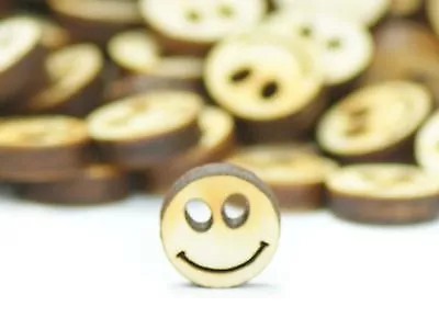 25 Smiley Emoji Kartengestaltung Basteln Streudeko Verzierung Deko Holz