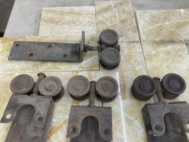 Vintage Barn Door Rollers, Rolling Door Hardware, Architectural Lot Of 4 All Of 4