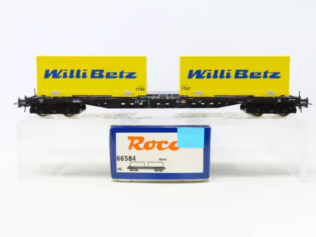 HO Scale Roco 66584 DB-AG German Flat Car w/WilliBetz Containers