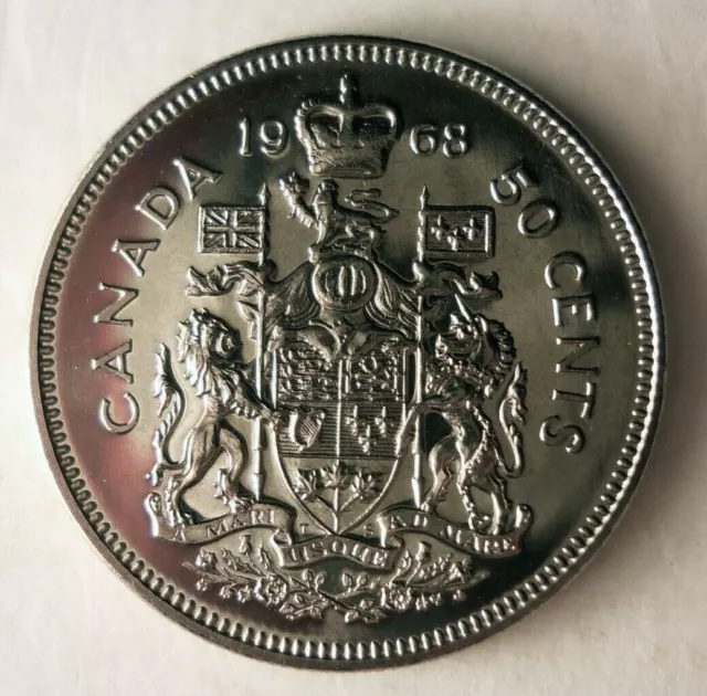 1968 CANADA 50 CENTS - AU/UNC - Proof-Like - FREE SHIP - BARGAIN BIN #202