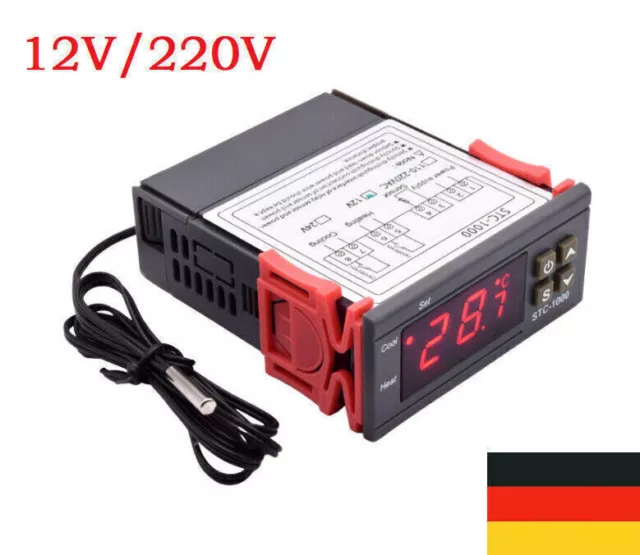 Temperaturregler STC-1000 12V / 220V Digital LCD Anzeige Thermostat 12VDC/230VAC