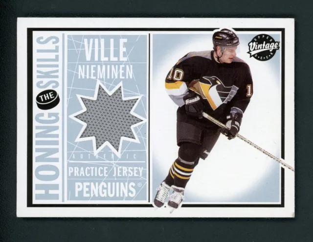 Ville Nieminen 2002 Upper Deck Authentic Practice Jersey Card - Pitt Penguins