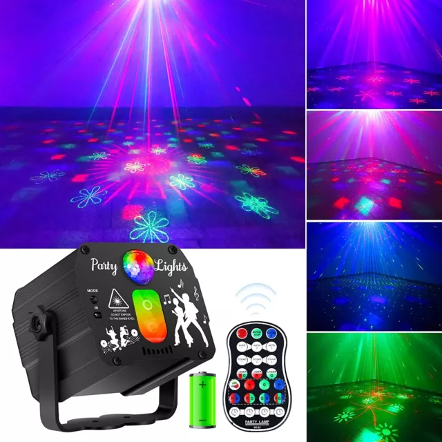 480 Muster Akku Laser Projektor Discokugel Lichteffekt RGB LED Party Bühnenlicht