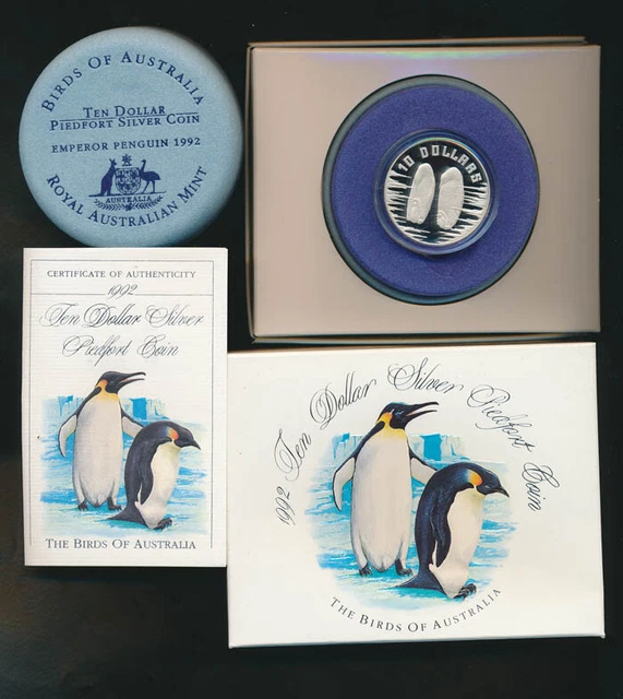 Australia: 1992 $10 Penguin Piedfort, 1.19oz Silver, RAM Issue Price $88,