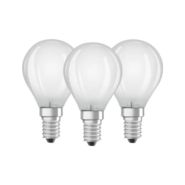 3 x Osram LED Filament Leuchtmittel Tropfen 4W = 40W E14 matt 470lm warmweiß 3