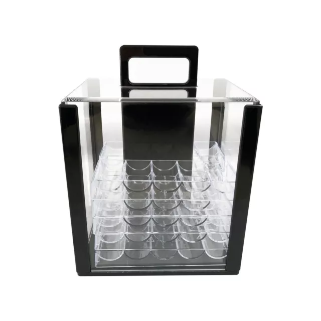 Yuanhe 1000 Chip Clear Acrylic Poker Chip Carrier-Includes 10 Chip Racks