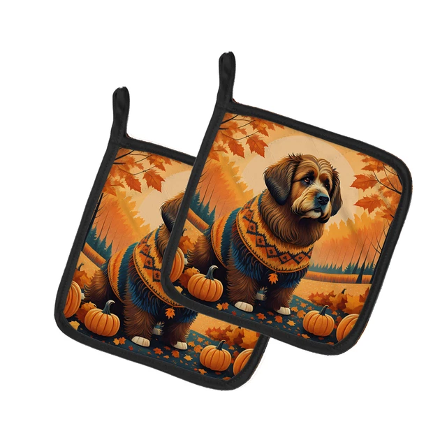 Briard Fall Pair of Pot Holders DAC1028PTHD